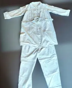 産前産後対応　マタニティ パジャマ上下セット ストライプ　M-L　綿100%