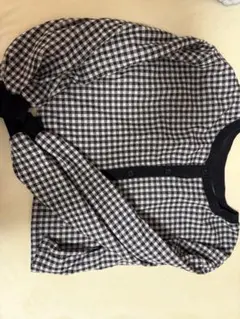 黒白チェックカーディガン