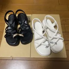 ASBee サンダル2足セット　M(23〜24)のサムネイル