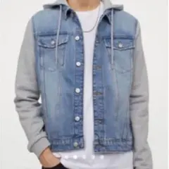 H&M エイチアンドエム フーデッドデニムジャケット S