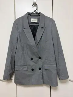 Stradivarius グレー ダブルブレスト テーラードジャケット