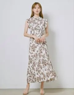 SNIDEL プリントプリーツワンピース
