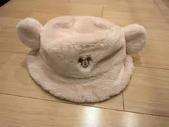 東京ディズニーリゾート 帽子　もこもこ　ベージュ　バケットハット