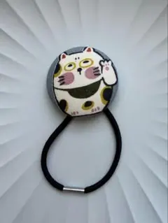 招き猫★くるみボタン★ヘアゴム