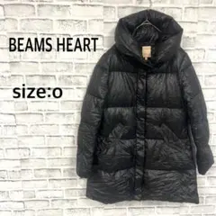 ☆ BEAMS HEART ダウンコート ロング　ブラック S フード付き