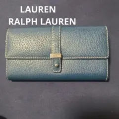 LAUREN 青 レザー 長財布のサムネイル