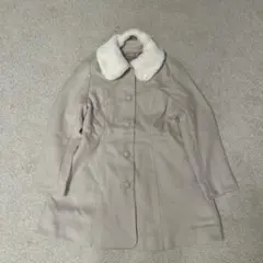 新品未使用メゾピアノ ベージュコート ファー襟付き