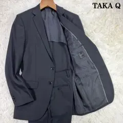 タカキュー セットアップスーツ ストレッチ メンズ Y6 ストライプ 黒 薄手のサムネイル