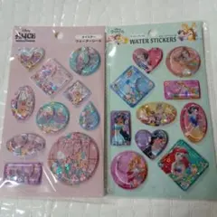 ♡新品２枚セット♡ウォーターシール♡ディズニープリンセス＆アリスオイスター♡♡
