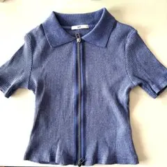 SLY FRONT ZIP CUT RIB トップス