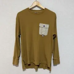 LOGOS ポケット付き長袖Tシャツ L オリーブグリーン