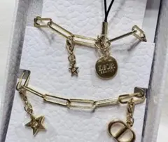 【新品未開封】 Dior ディオールチャーム付チェーンフォンストラップノベルティ