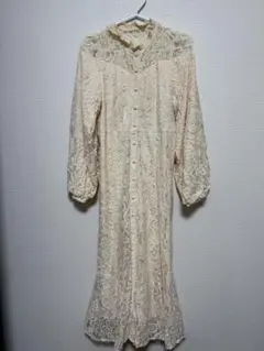 アイボリー レース ワンピース 総レース