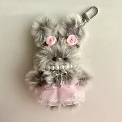 モール人形 モールドール チャーム うさぎ ピンク キーホルダー