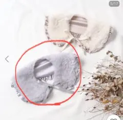 ファーフリルティペット　ライトグレー