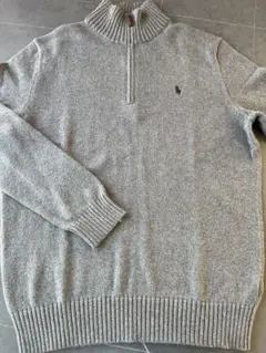 POLO RALPH LAUREN ハーフジップ ニット グレー M
