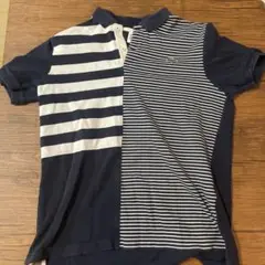 Lacoste ストライプポロシャツ ネイビー