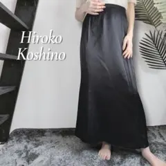 HIROKO KOSHINO サテンセミフレアスカート 光沢 サイズ9のサムネイル