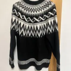ノルディック柄 ウール混紡 セーター