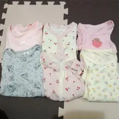 ベビーロンパース長袖肌着セット 80サイズ 6点セット