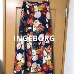 【素敵なデザイン❗️】INGEBORG 花柄 ロングスカート