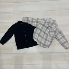 子供服　まとめ売り　２点セット　カーディガン　チェックシャツ　100cm 男の子