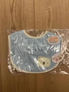 水色 クマ刺繍 スタイ 日本製