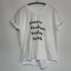 ディニテコリエ ロゴTシャツ 白 ホワイト F 美品 オーバーサイズ 古着 韓国のサムネイル