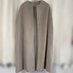 ポンチョ風ジレ　フリーサイズ　グレージュ　試着のみ