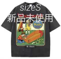 ゆったりS/PLAYSKOOL風/ホラーtシャツ/キッズ木工/棺桶/新品未使用