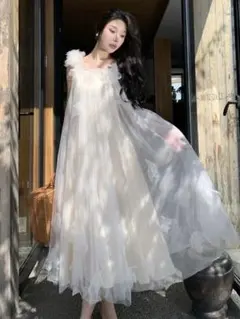 パーティーディナーレースロングドレス★シンプルエレガントスタイル