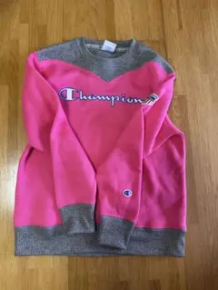 Champion ピンク・グレー ニットトレーナーM ゴルフウェア