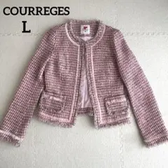 COURREGES ピンク ツイードジャケット L 美品 姫系 通勤 キャバ嬢