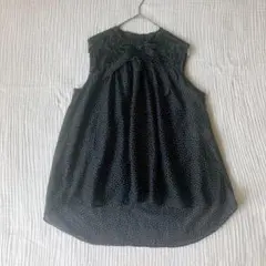 極美品✨ANAYI ドットプリントバテンレースブラウス 36 ブラック 