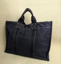 HERMES エルメス ドゥーヴィルMM トートバッグ A4 収納 ネイビーのサムネイル