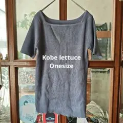 kobe lettuce リブ編み ダークグレー 半袖トップス onesize