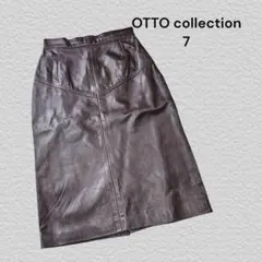 オットー OTTO タイトスカート サイズ7 ブラウン 羊革100%のサムネイル