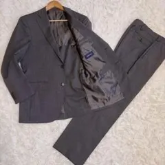 【美品 ウール99%】ニューヨーカー スーツ セットアップ グレンチェック A6