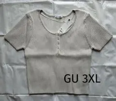 GU リブヘンリーネックセーター(半袖)
