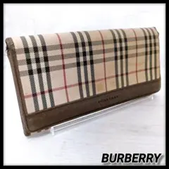 BURBERRY バーバリー 長財布 ノバチェック レザー ベージュ ブラウン