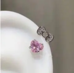 リボン　軟骨ピアス　キティー ピンク ハート ボディピアス ヘリックス