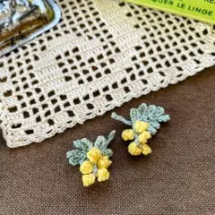 レース編みモチーフ/ミモザ /ミニチュア…