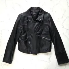 【美品】RULE レザージャケット ライダースジャケット ブラック ラムレザー