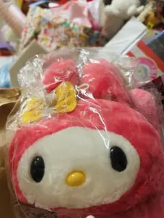 レトロなサンリオマイメロディぬいぐるみ ポーチピンク紐無し