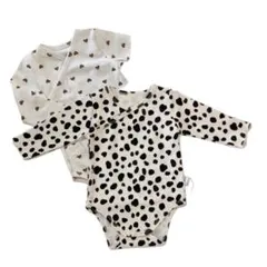 ロンパース 2枚セット ハート柄 ダルメシアン柄