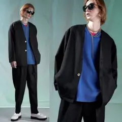 ENDER PRODUCTS ノーカラージャケット&イージーパンツ セットアップ