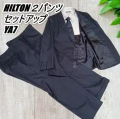HILTON 2パンツ シングルセットアップスーツ ネイビー YA7 ネクタイ付