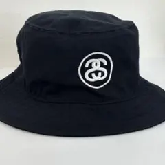 ステューシー バケット サファリ ハット キャップ 帽子 ロゴ 刺繍 ブラック