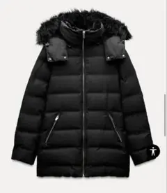 ♡様専用　ZARA 話題 セミロング丈フード付きダウンジャケット　M