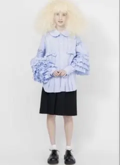comme des garçons girl 丸襟ブラウス COMME des GARCONS GIRL 白 長袖シャツ ブラウス 丸襟 シンプル